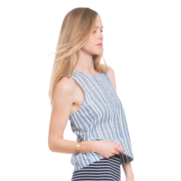 Callie Striped Linen Tank - Picture 10 of 11
